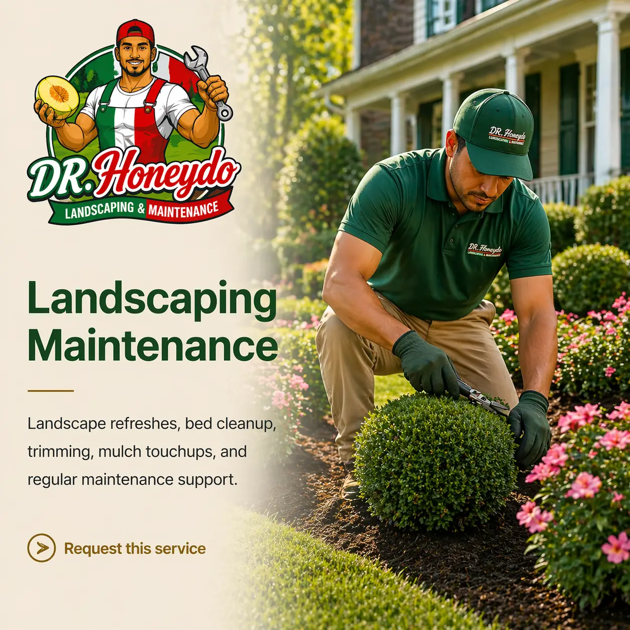 DR. Honeydo landscaping maintenance work in New Orleans