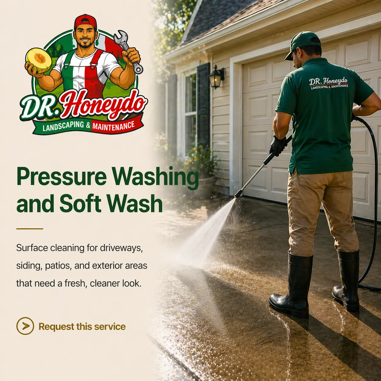 DR. Honeydo pressure washing and soft wash service in New Orleans
